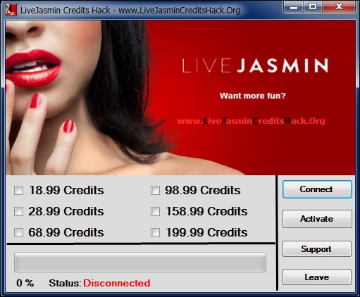 LiveJasmin free credit generator software example 1