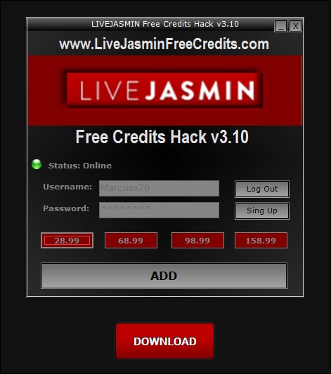 Livejasmin free credits hack generator example 2