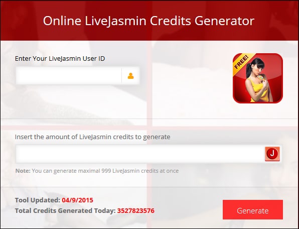LiveJasmin online credits generator