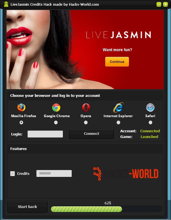 Livejasmin free credits hack generator example